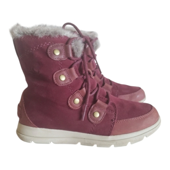 Sorel Women’s Explorer Joan Waterproof Boot maroon Size 7 pre-owned maroon - Picture 1 of 12
